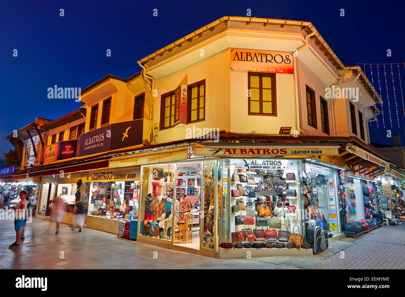 Kusadasi old town at night. Aydin Province, Turkey. Stock Photo