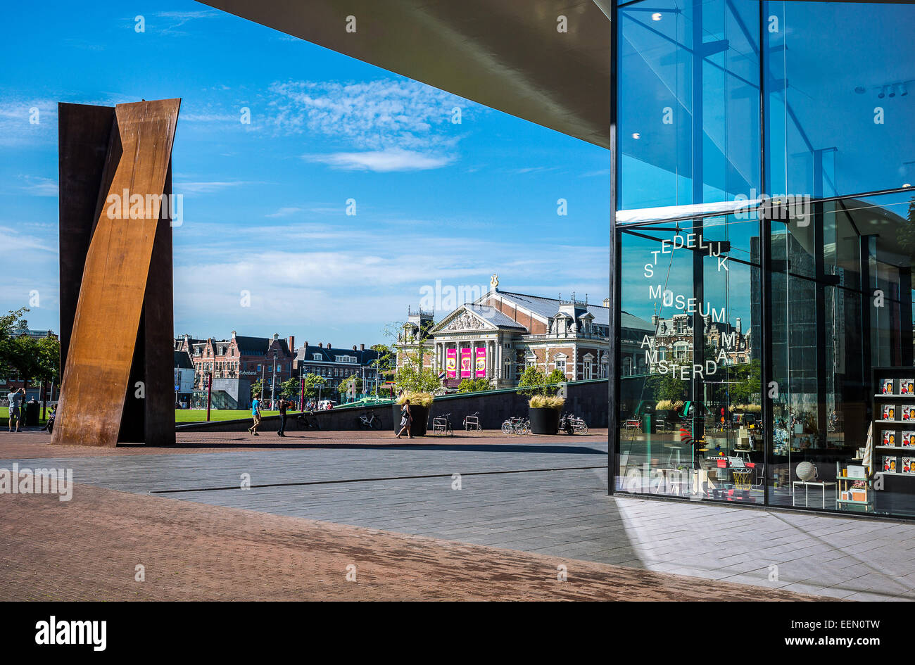 Amsterdam, people and architectures in the Museum plain Stock Photo