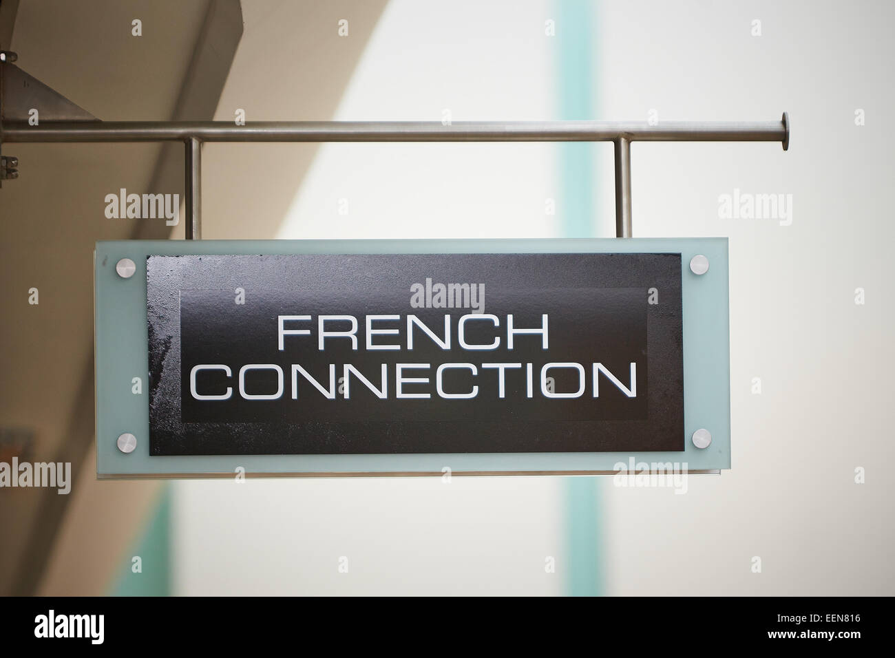 Sign for French Connection shop in the Clarendon Centre, Oxford Stock Photo