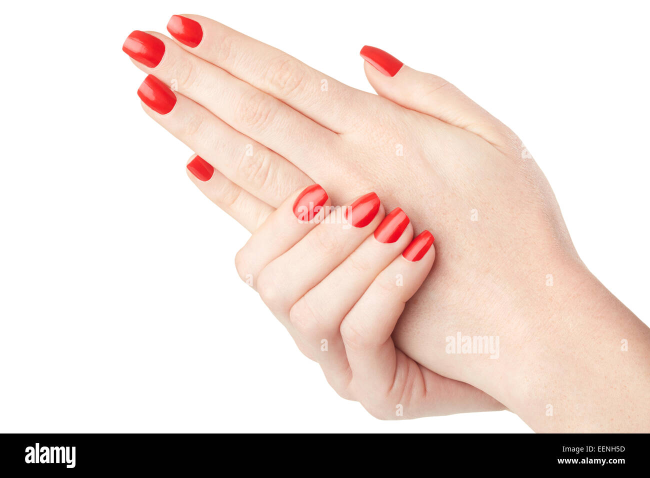 Hands With Long Artificial Manicured Nails Colored With Red Nail Polish  Stock Photo, Picture and Royalty Free Image. Image 134390564.