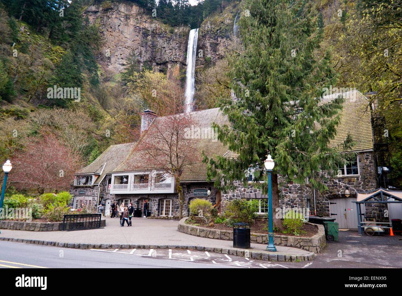 Multnomah Falls Lodge Stock Photo