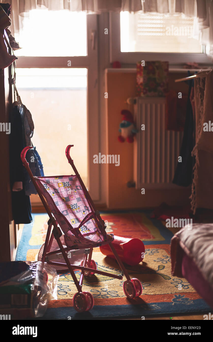 Room of a small child, toys all around. Stock Photo