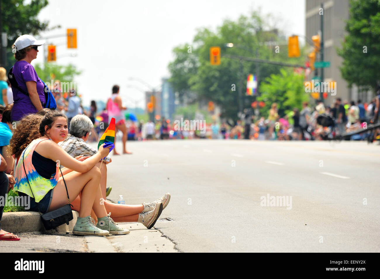 Parade route crowd hi-res stock photography and images - Alamy