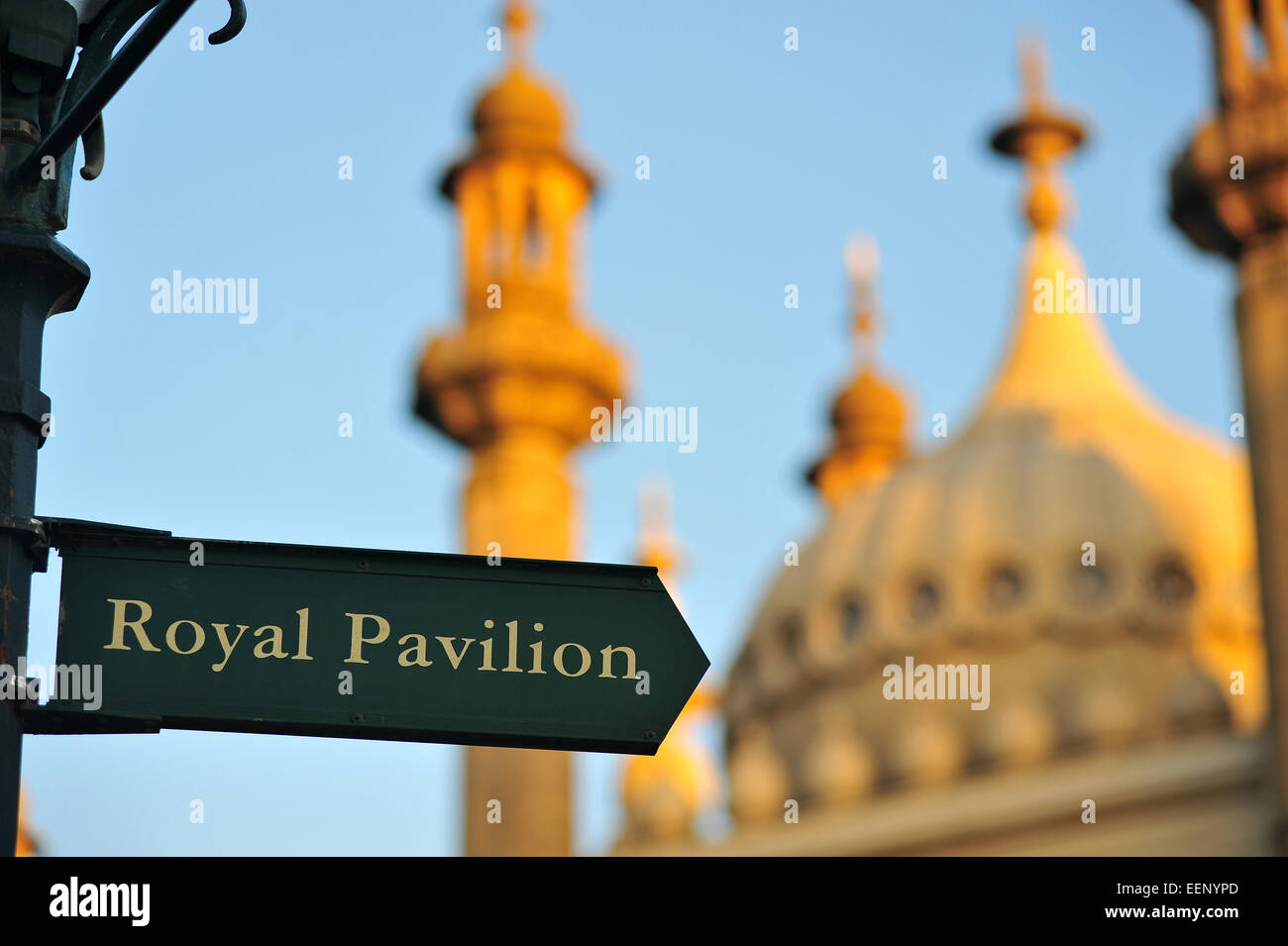 A sign by the Royal Pavilion in Brighton, England. Stock Photo