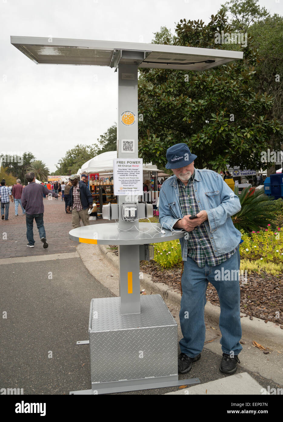 Solar Powered Charging Station High Resolution Stock Photography and