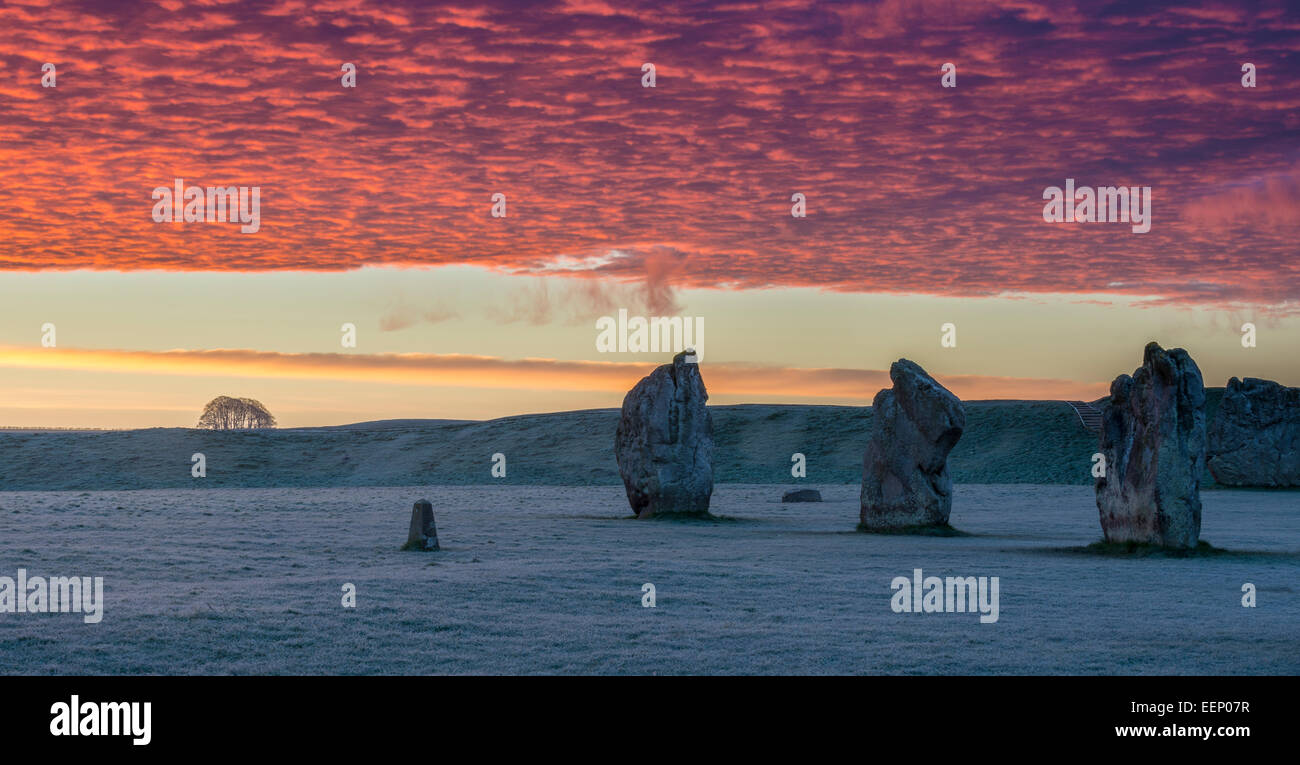 A view of the stones at Avebury. Stock Photo