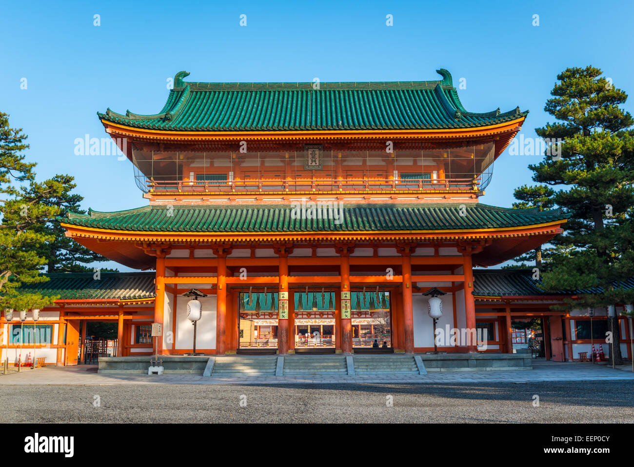 The main gate of Heian Shrine in Kyoto, Japan. Stock Photo