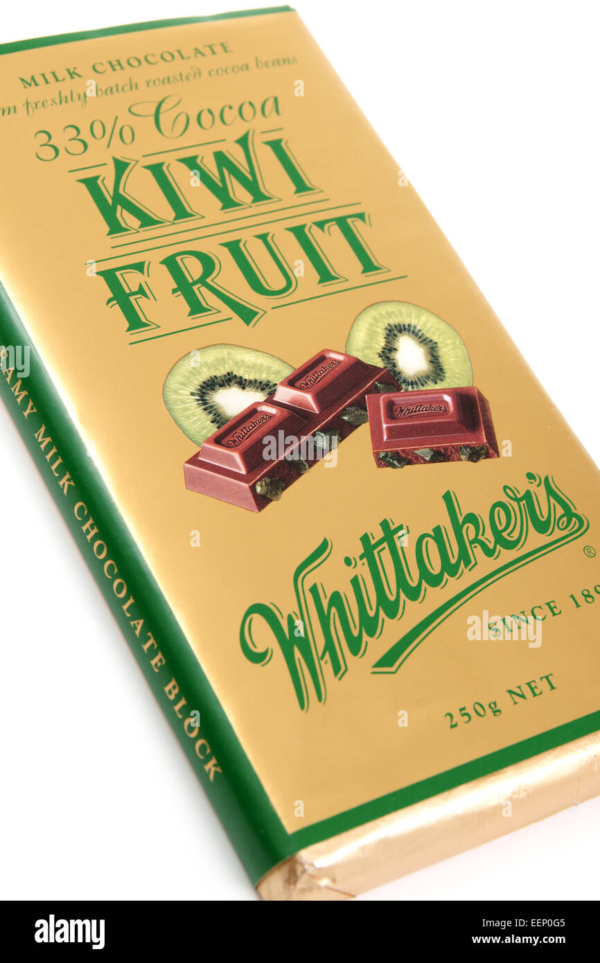 Whittaker's Chocolate J.H. Whittaker & Sons, Ltd is a confectionery manufacturer of chocolate based in Porirua, New Zealand Stock Photo