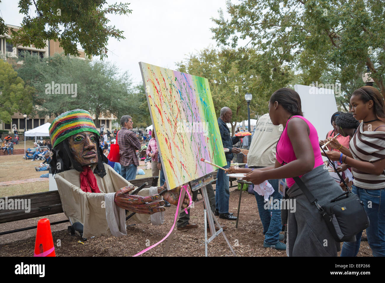 Downtown Art Festival in Gainesville, Florida. Here Haitian artist