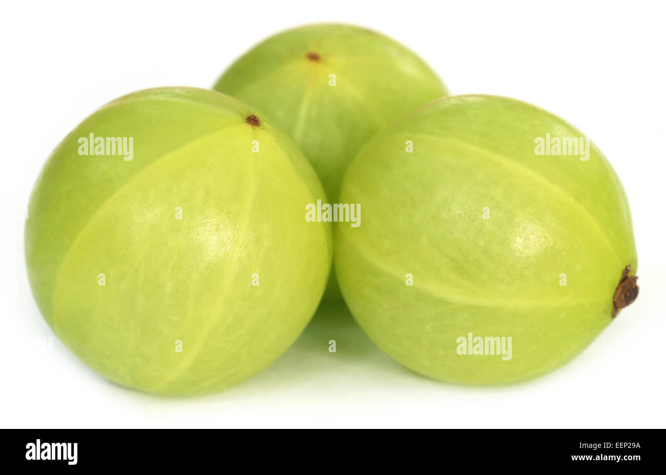 Amla fruits over white background Stock Photo