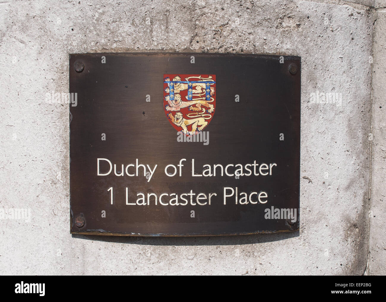 Duchy of Lancaster Building Sign Stock Photo