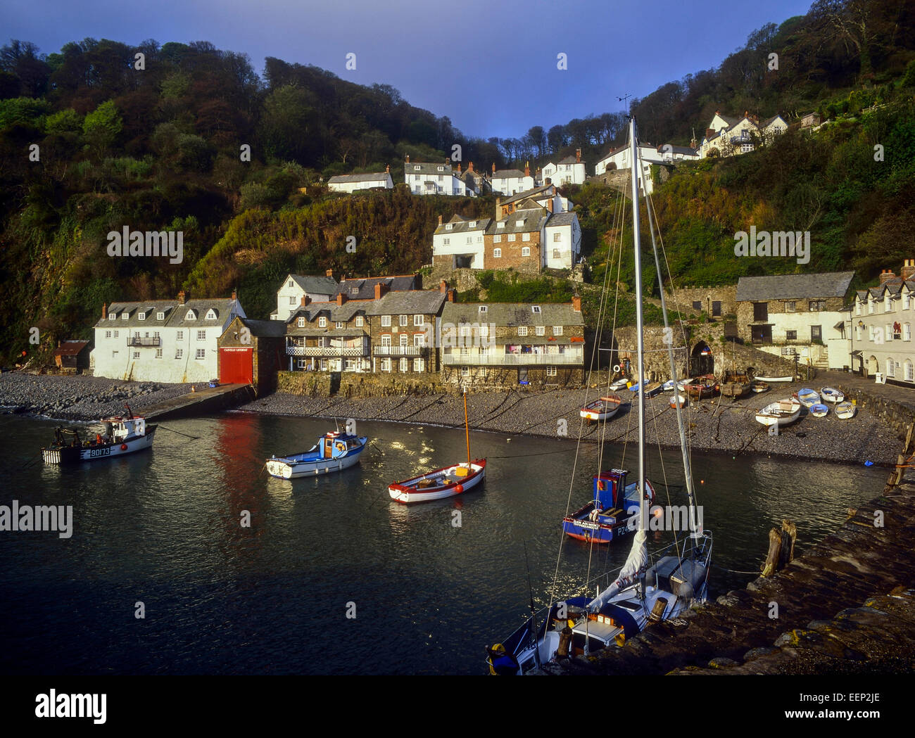 Clovelly harbour. Devon. England. UK Stock Photo