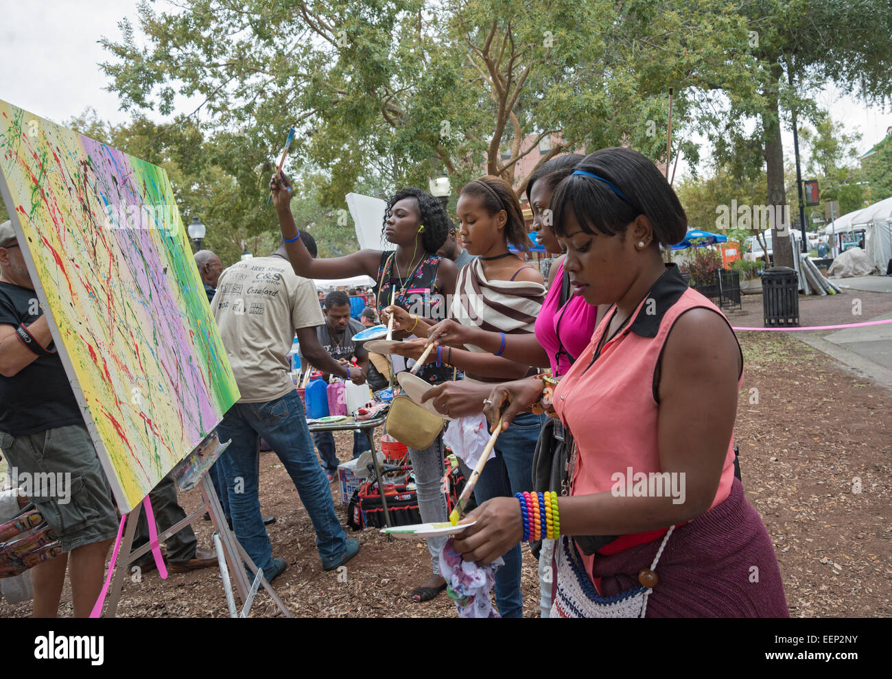 Downtown Art Festival in Gainesville, Florida. Here Haitian artist