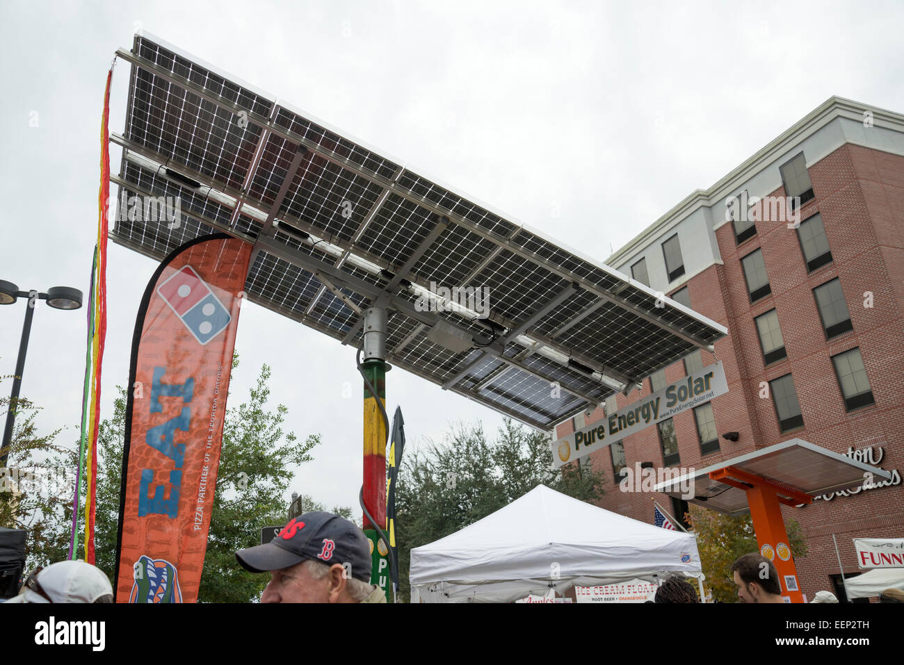 Solar powered recharging station at Downtown Arts Festival in