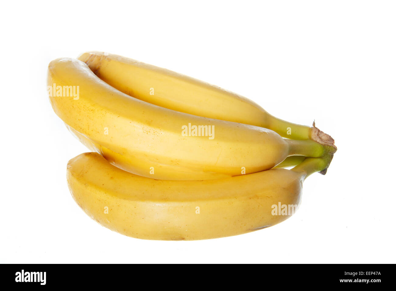 Bunch of yellow bananas isolated on white background. Stock Photo