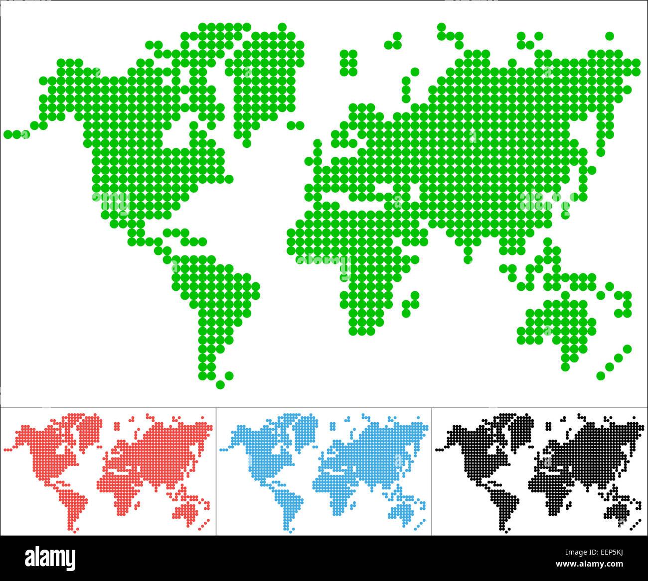 Set of dot world map Stock Photo