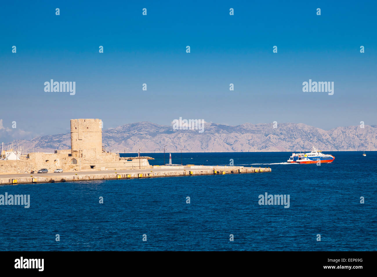 Off the coast of Rhodes Town Greece Europe Stock Photo
