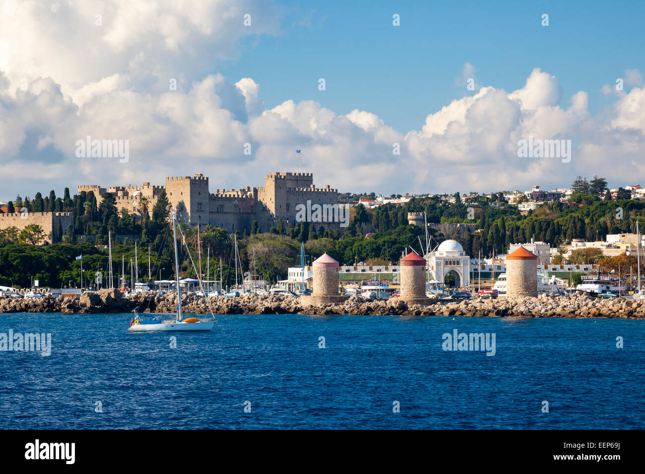 Off the coast of Rhodes Town Greece Europe Stock Photo