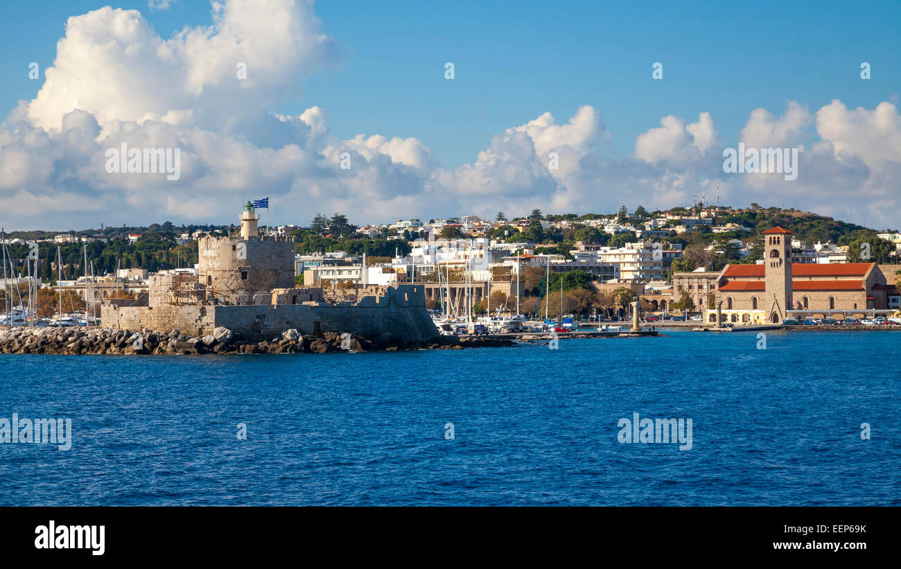 Off the coast of Rhodes Town Greece Europe Stock Photo