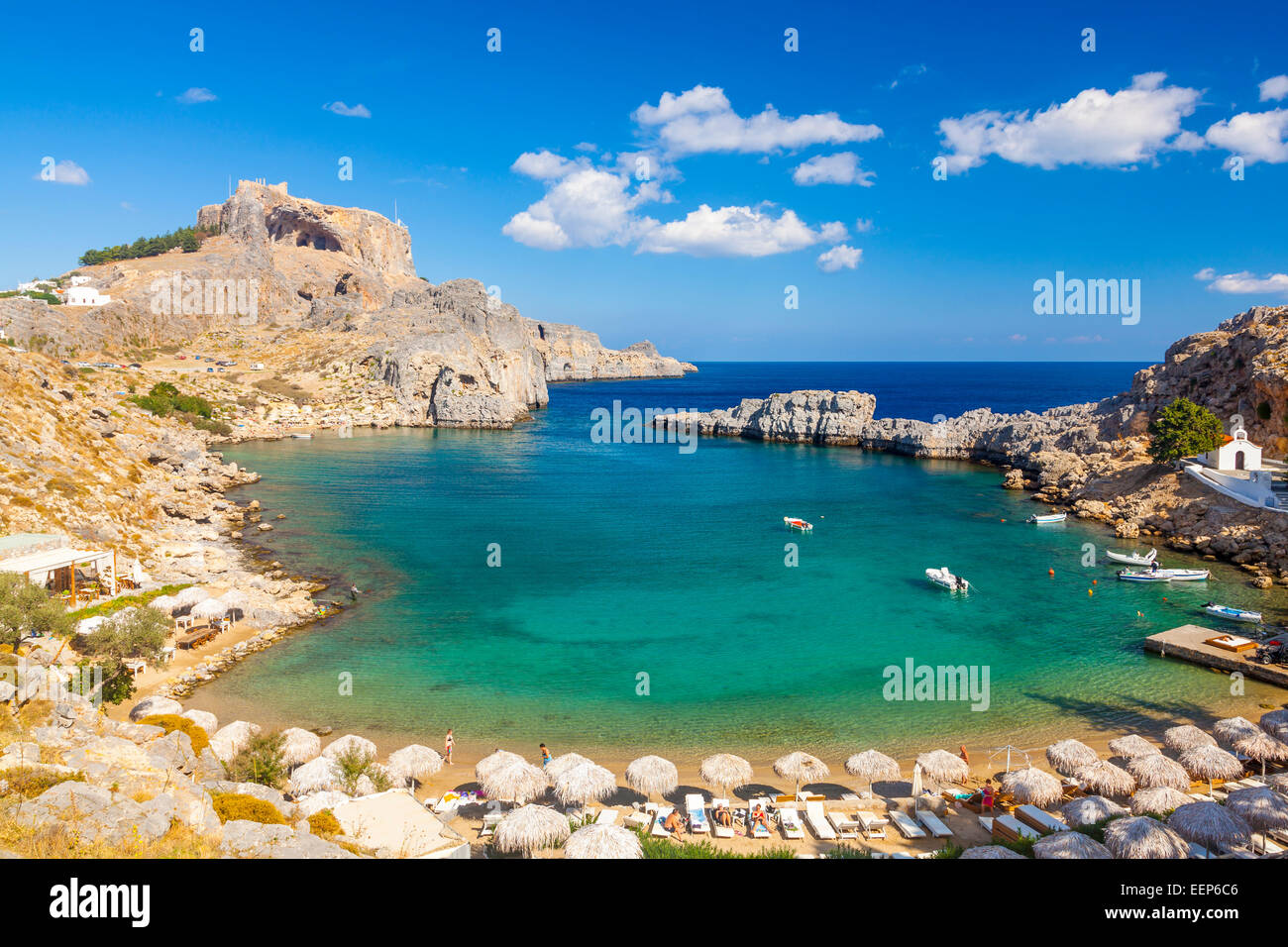 Beautiful cove at St Pauls Bay Lindos Rhodes Greece Europe Stock Photo -  Alamy