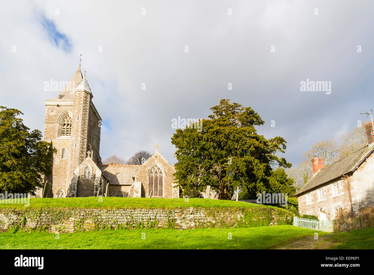 The grade 1 listed Church of St Michael at St Michael Penkevil, Cornwall England UK Europe Stock Photo