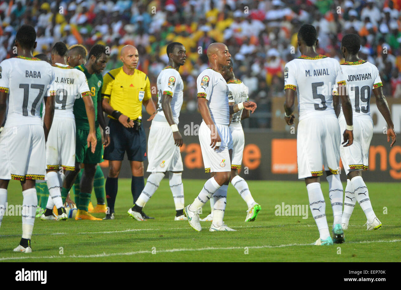 Mongomo, Equatorial Guinea. 19th Jan, 2015. African Cup of Nation football tournament. Ghana versus Senegal. Ghanaen Team celebrates Andre Ayew © Action Plus Sports/Alamy Live News Stock Photo