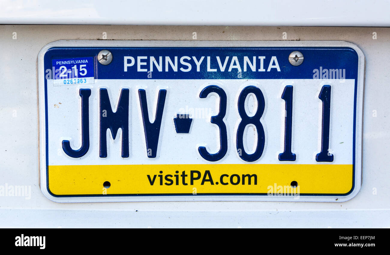 Pennsylvania License Plate, USA Stock Photo