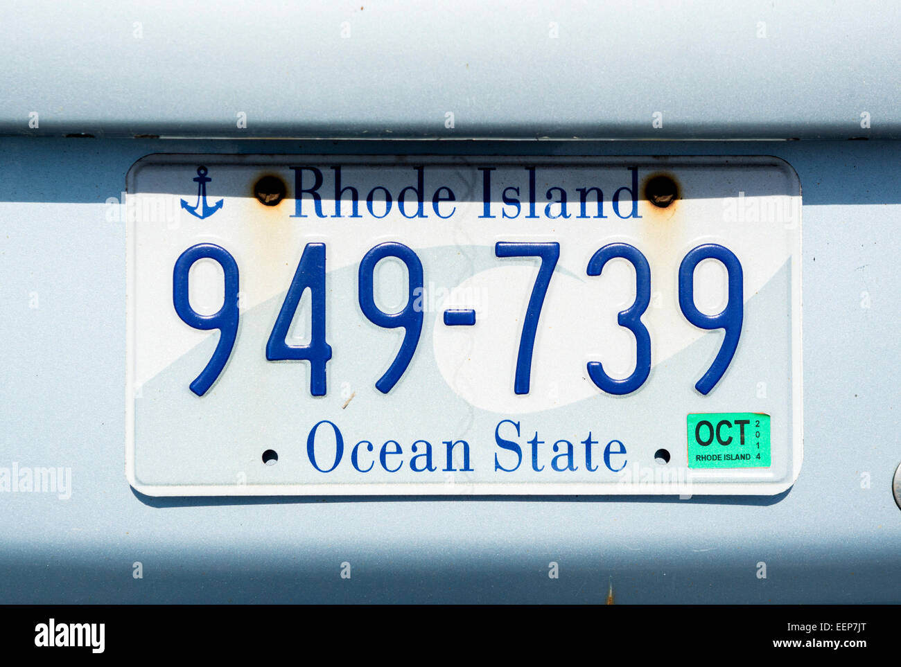 Rhode Island License Plate, USA Stock Photo Alamy