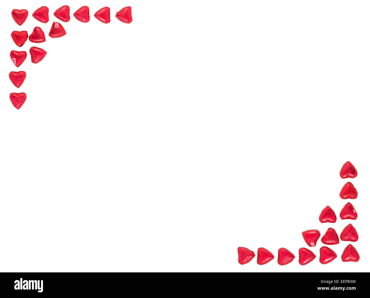 Valentine Background made with red hearts Stock Photo
