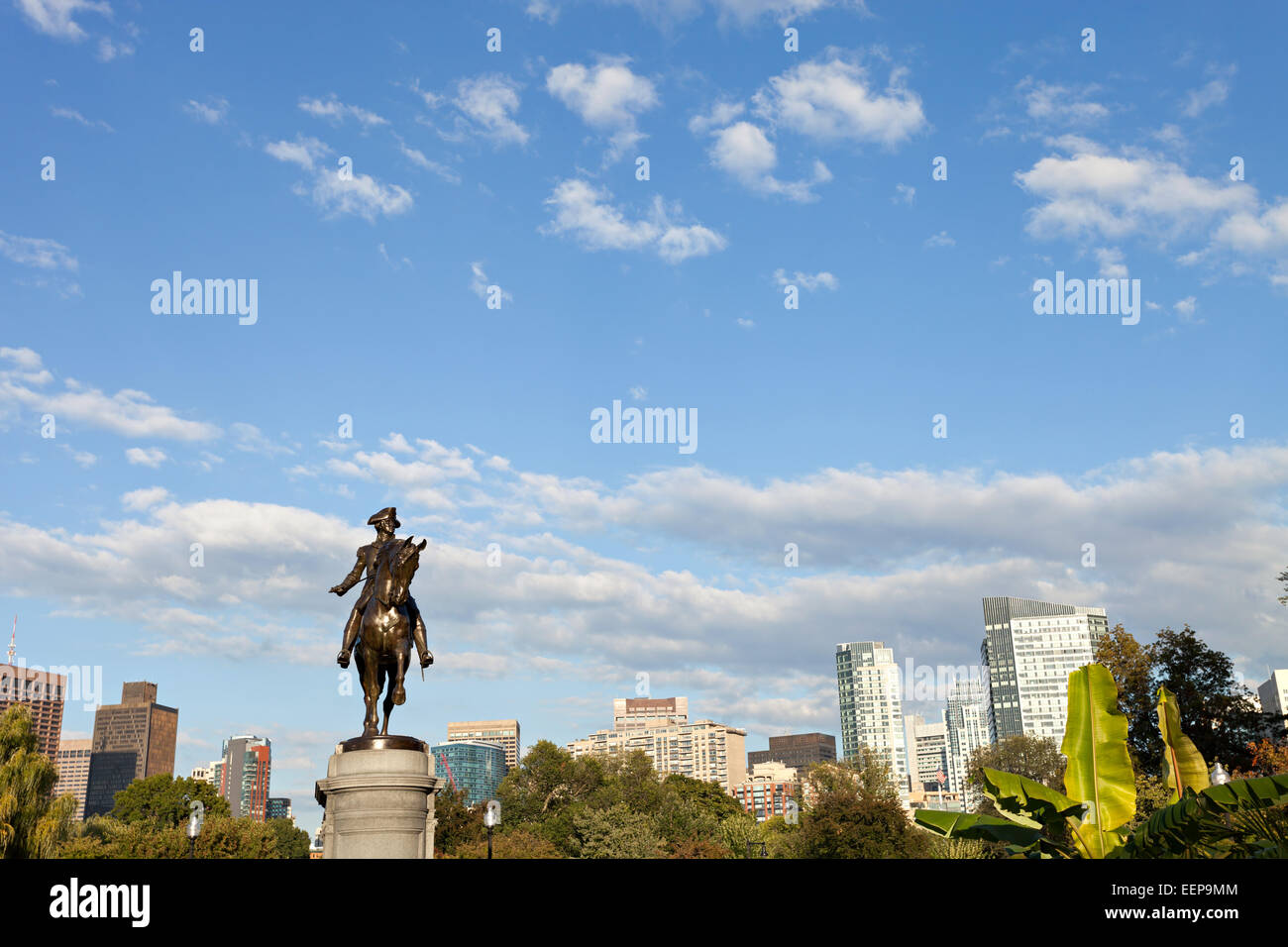 Boston Washington Statue Stock Photo Alamy