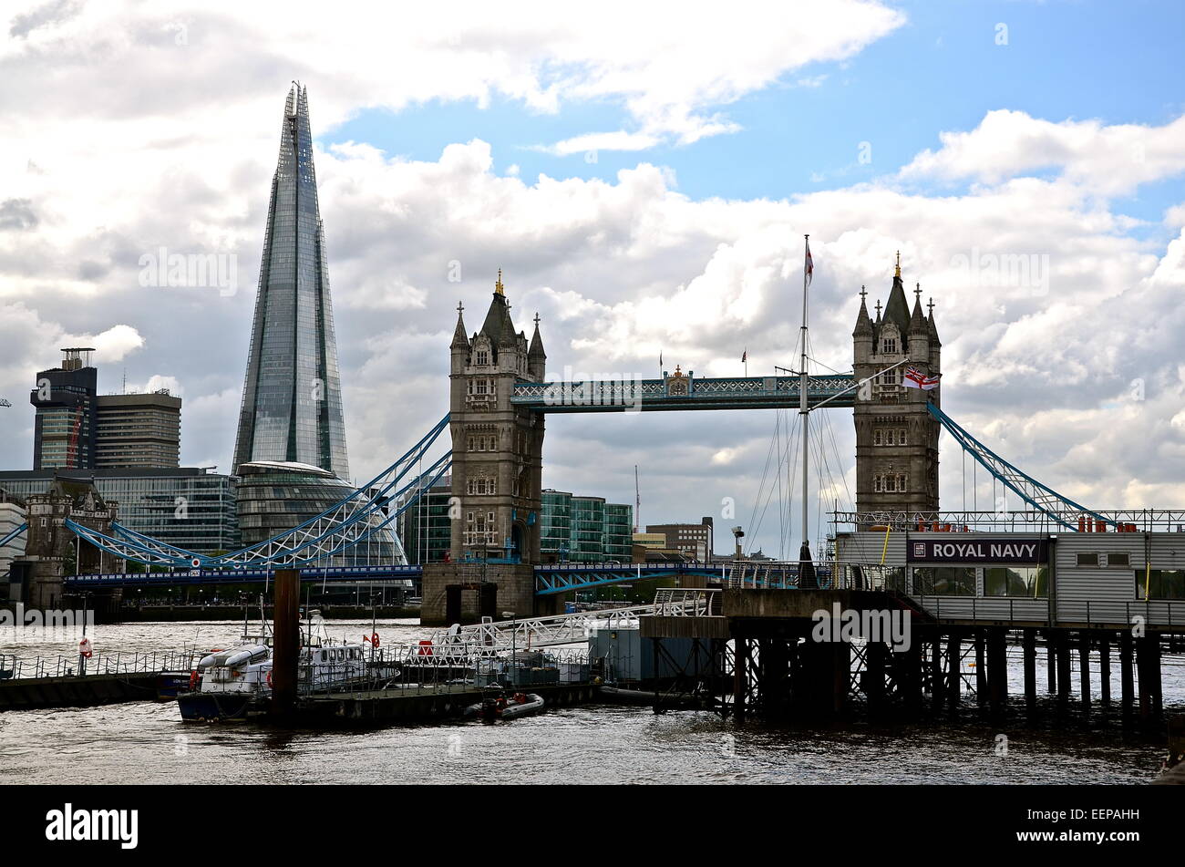 View of Tower Bridge and the Shard, London Stock Photo