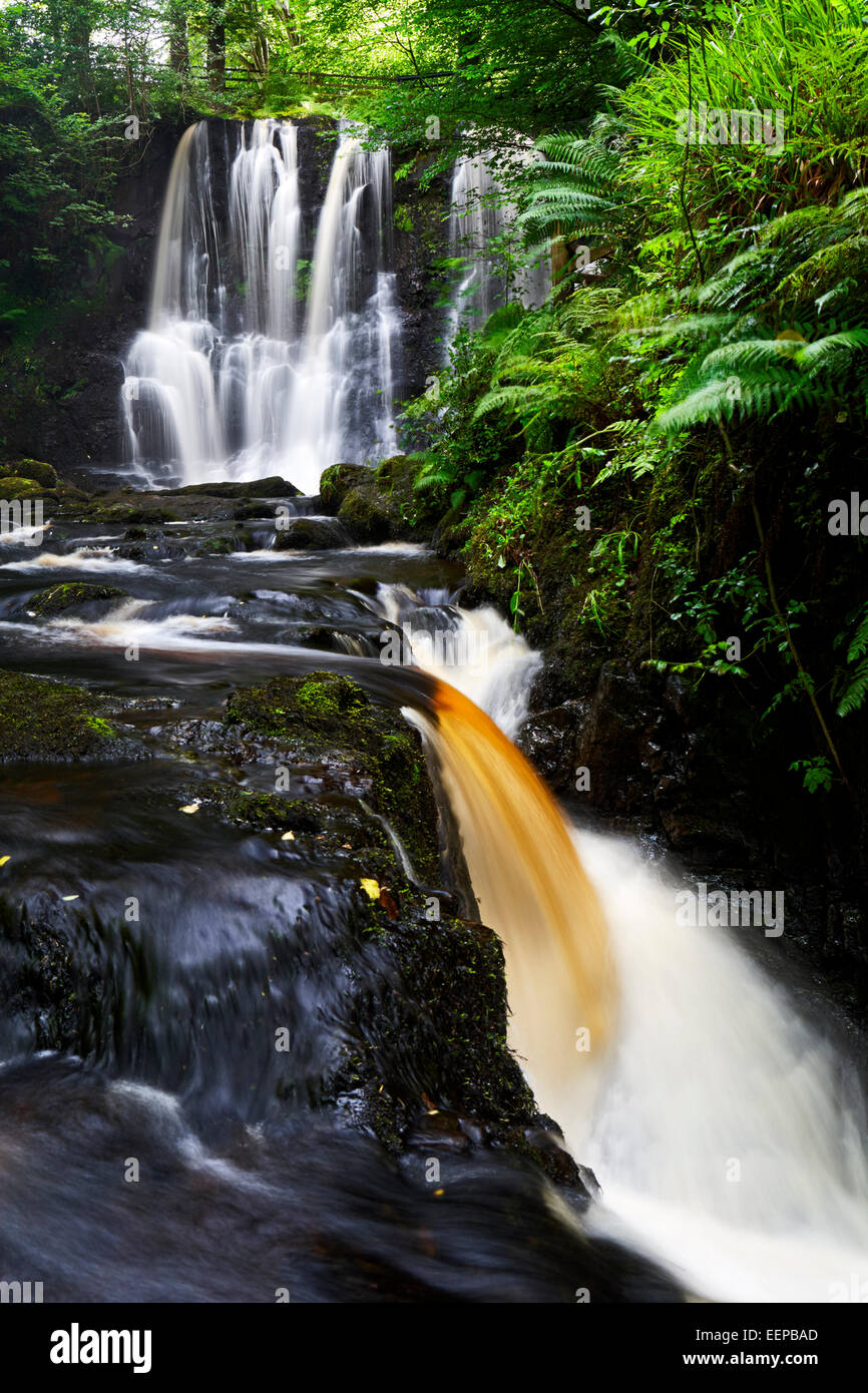 ess-na-crub waterfall in glenariff county antrim northern ireland Stock Photo