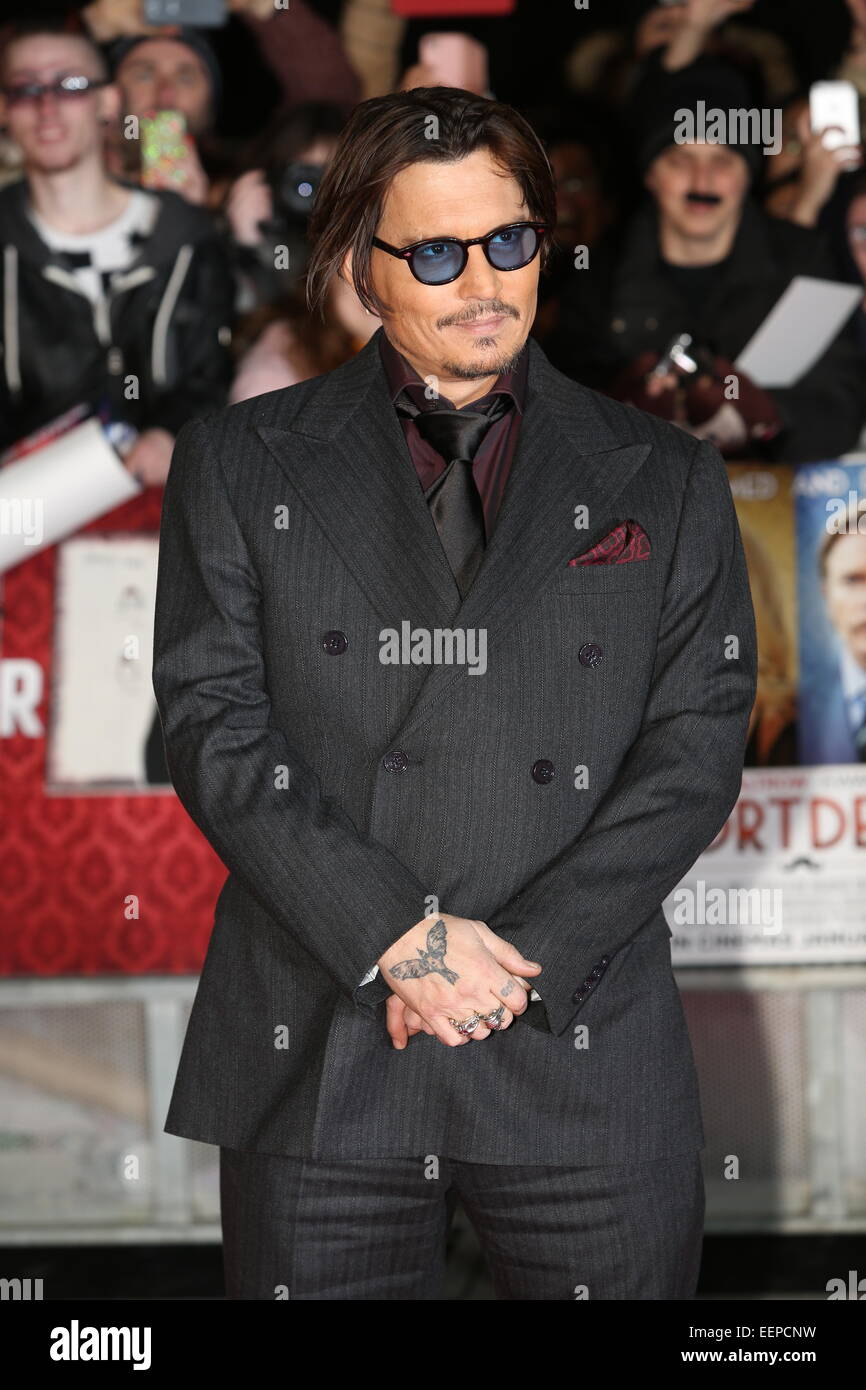 London, UK. 19th Jan, 2015. Johnny Depp  attends the UK Premiere of MORTDECAI at The Empire Leicester Square, London. Picture by  Mandatory Credit Swiftcreative Stock Photo