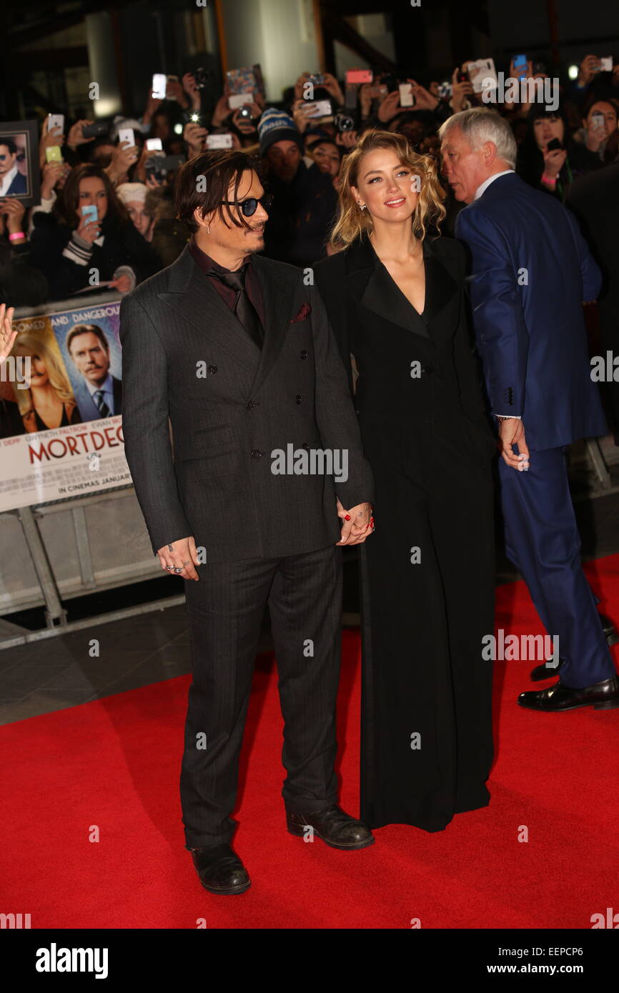 London, UK. 19th Jan, 2015. Johnny Depp and Amber Heard attends the UK Premiere of MORTDECAI at The Empire Leicester Square, London. Picture by  Mandatory Credit Swiftcreative Stock Photo