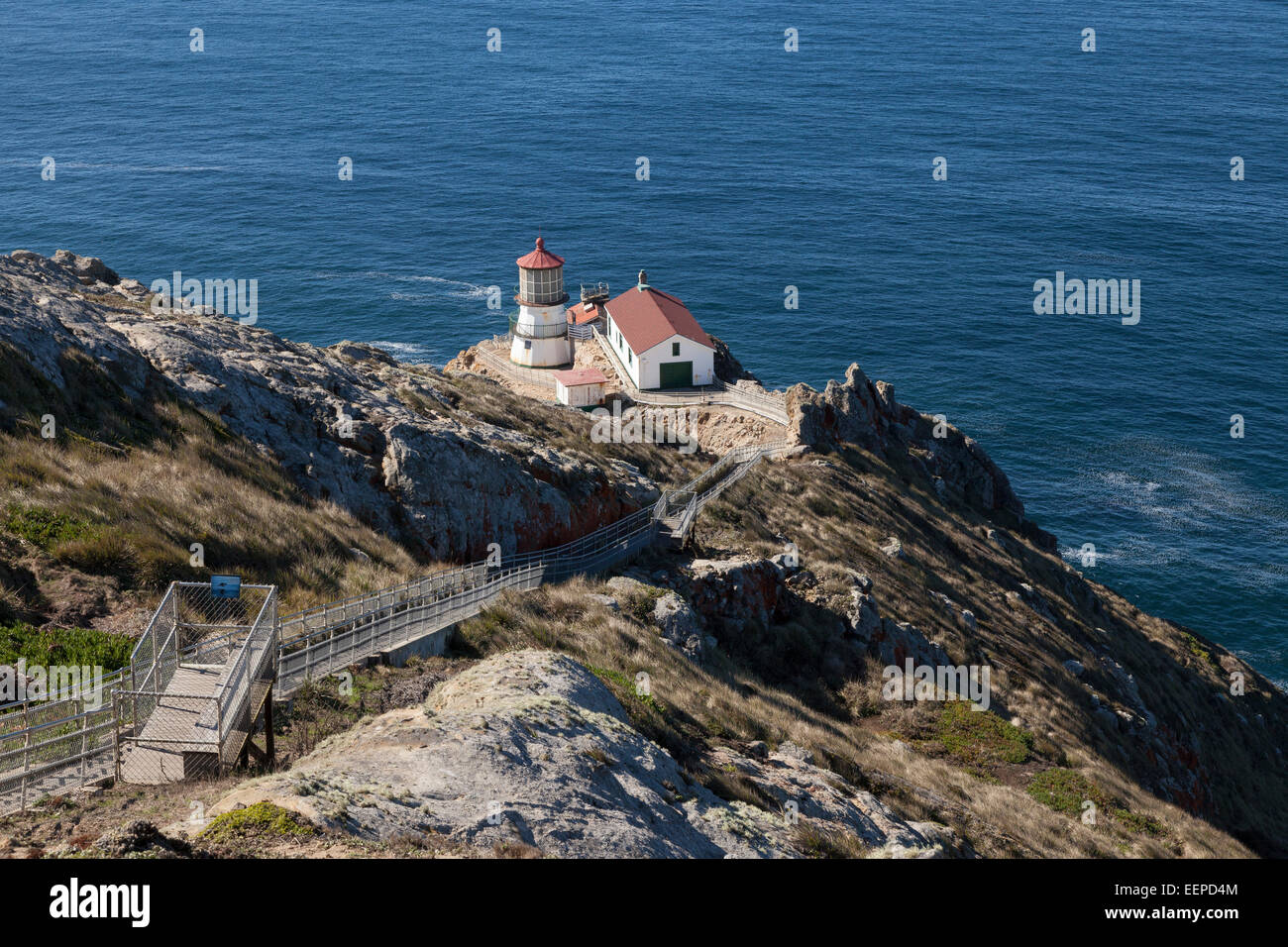 Point Reyes Lighthouse on Point Reyes National Seashore - Marin County, California, USA Stock Photo