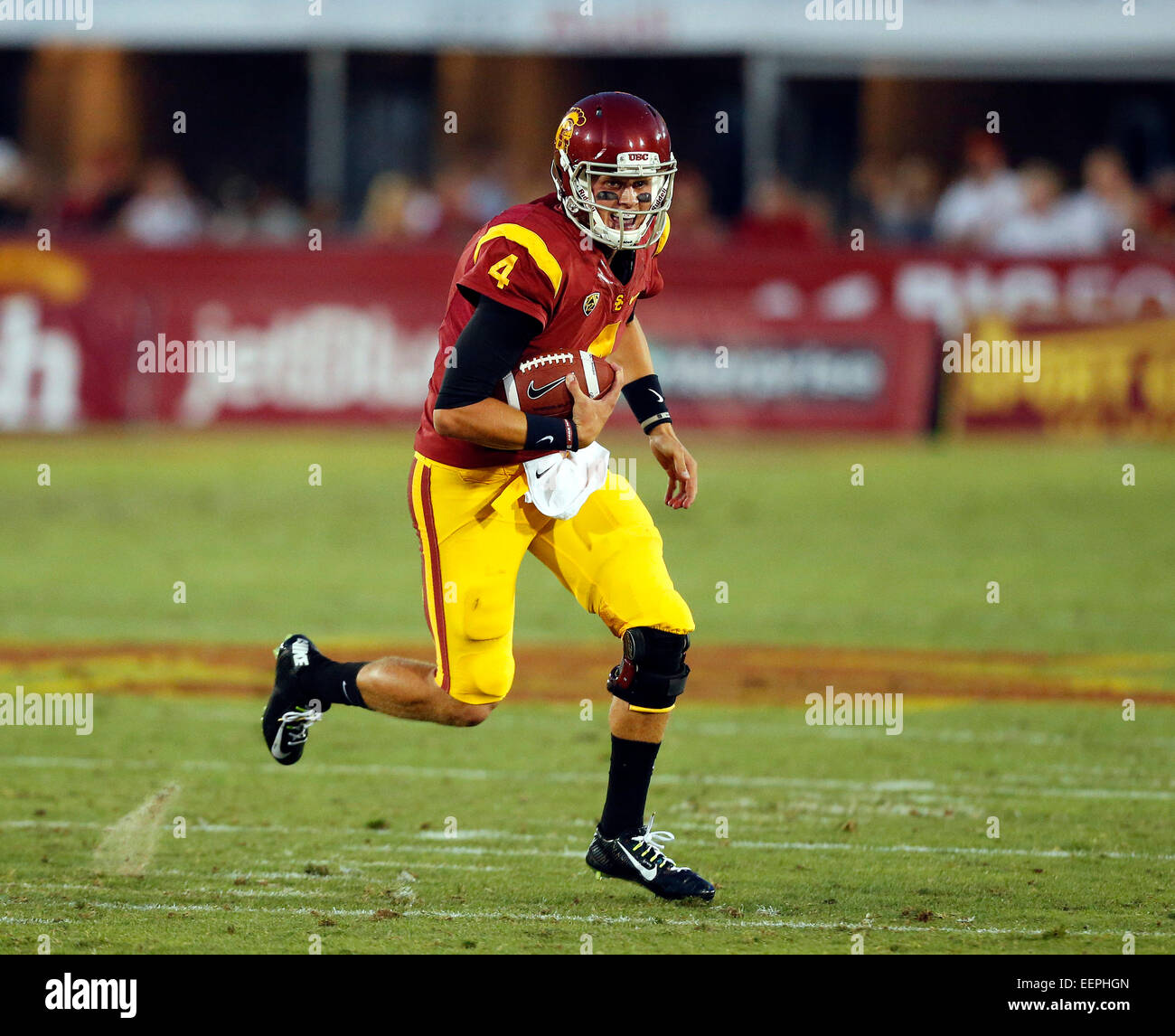 Los Angeles, CA, USA. 30th Aug, 2014. USC Trojans quarterback Max
