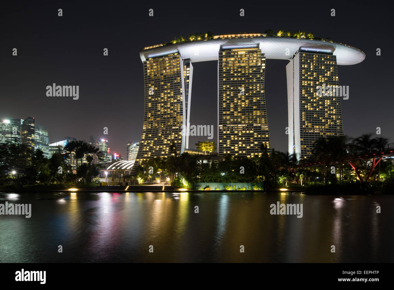 Marina Bay Sands Hotel and Casino, Singapore. Designed by architect Moshe Safdie. Stock Photo