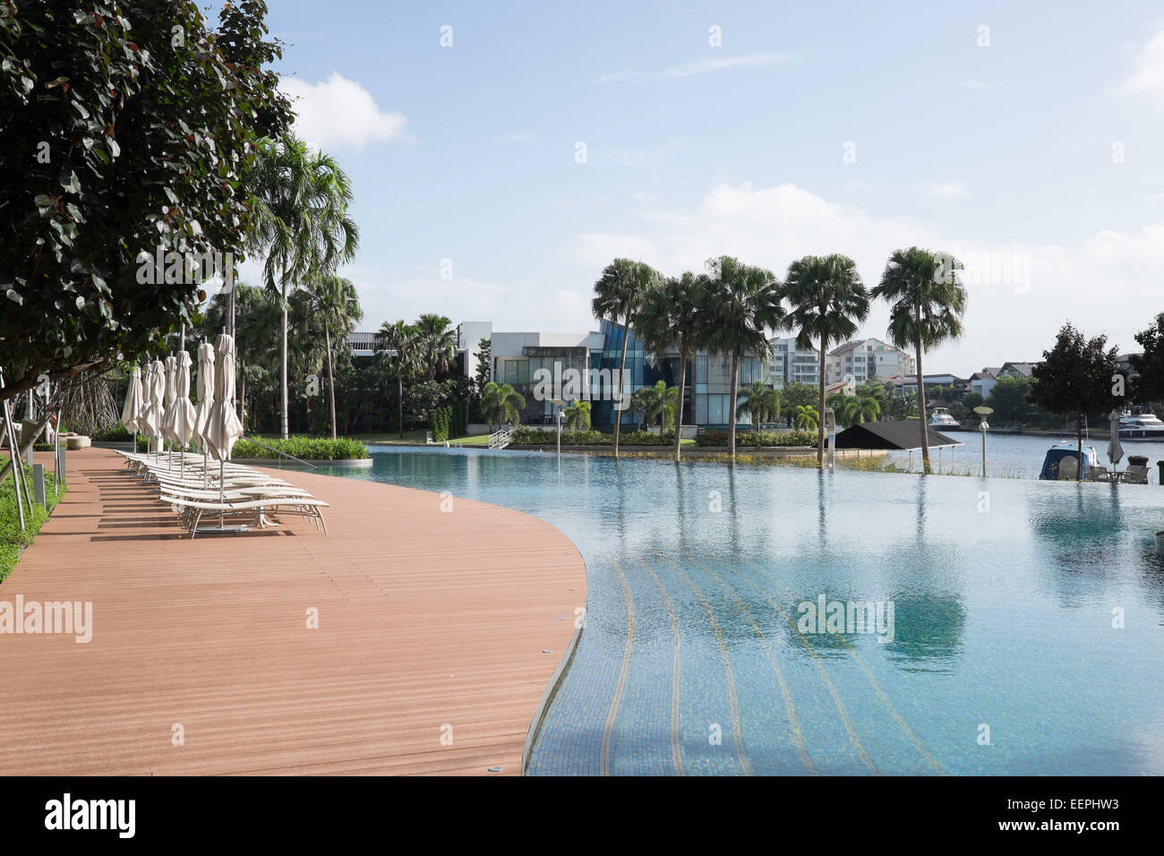 Pool at the W Hotel on Sentosa Island, Singapore. Stock Photo