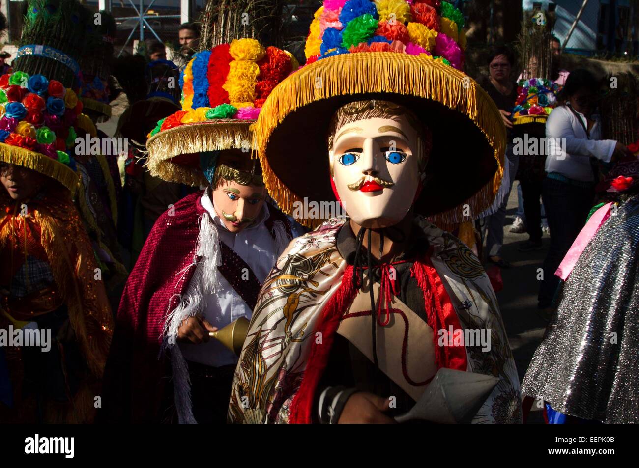 Diriamba, Nicaragua. 20th Jan, 2015. People wearing traditional