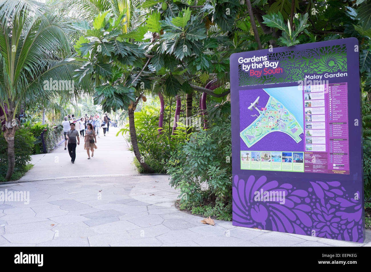 Gardens by the Bay and Super Tree Grove, Marina Bay, Singapore. Stock Photo