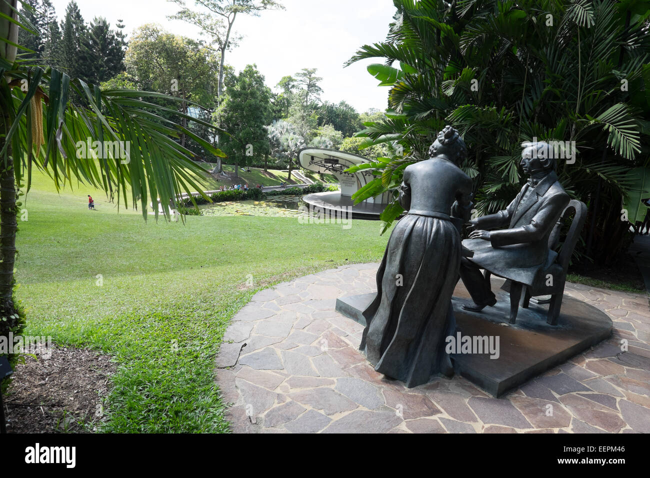 Statue of Frederick Chopin in the Botanic Gardens, Singapore. Stock Photo