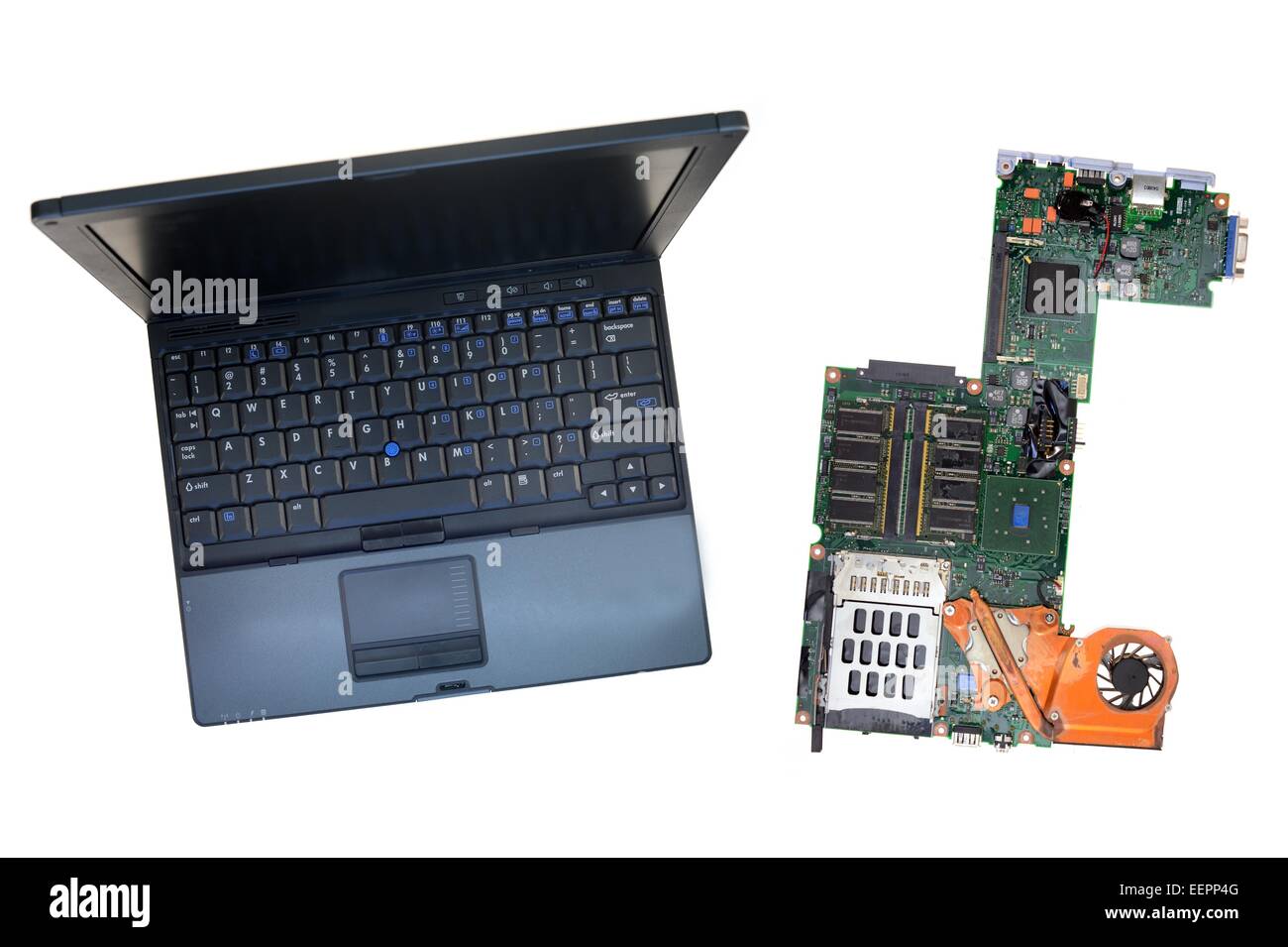 A close up shot of a damaged laptop Stock Photo Alamy