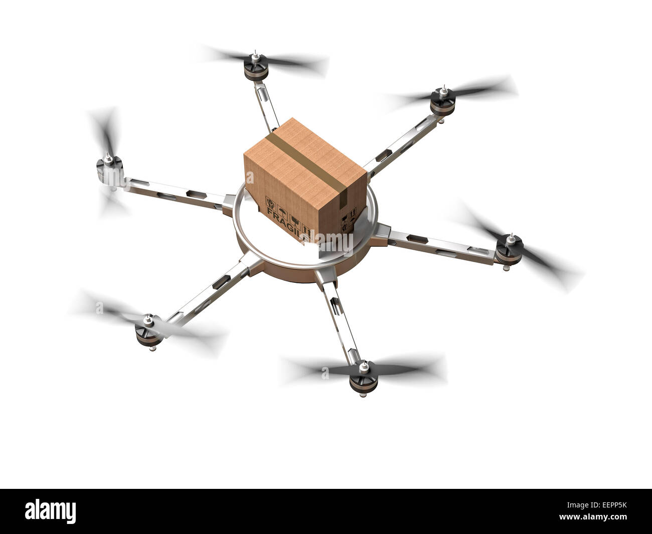 3d image of futuristic delivery drone Stock Photo