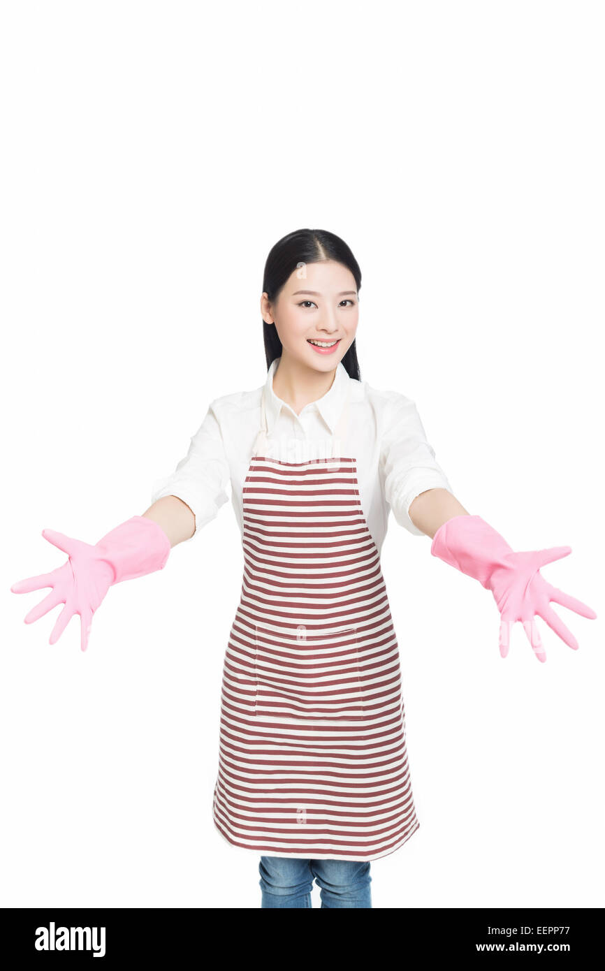 Chinese woman cleaning house hi-res stock photography and images - Alamy