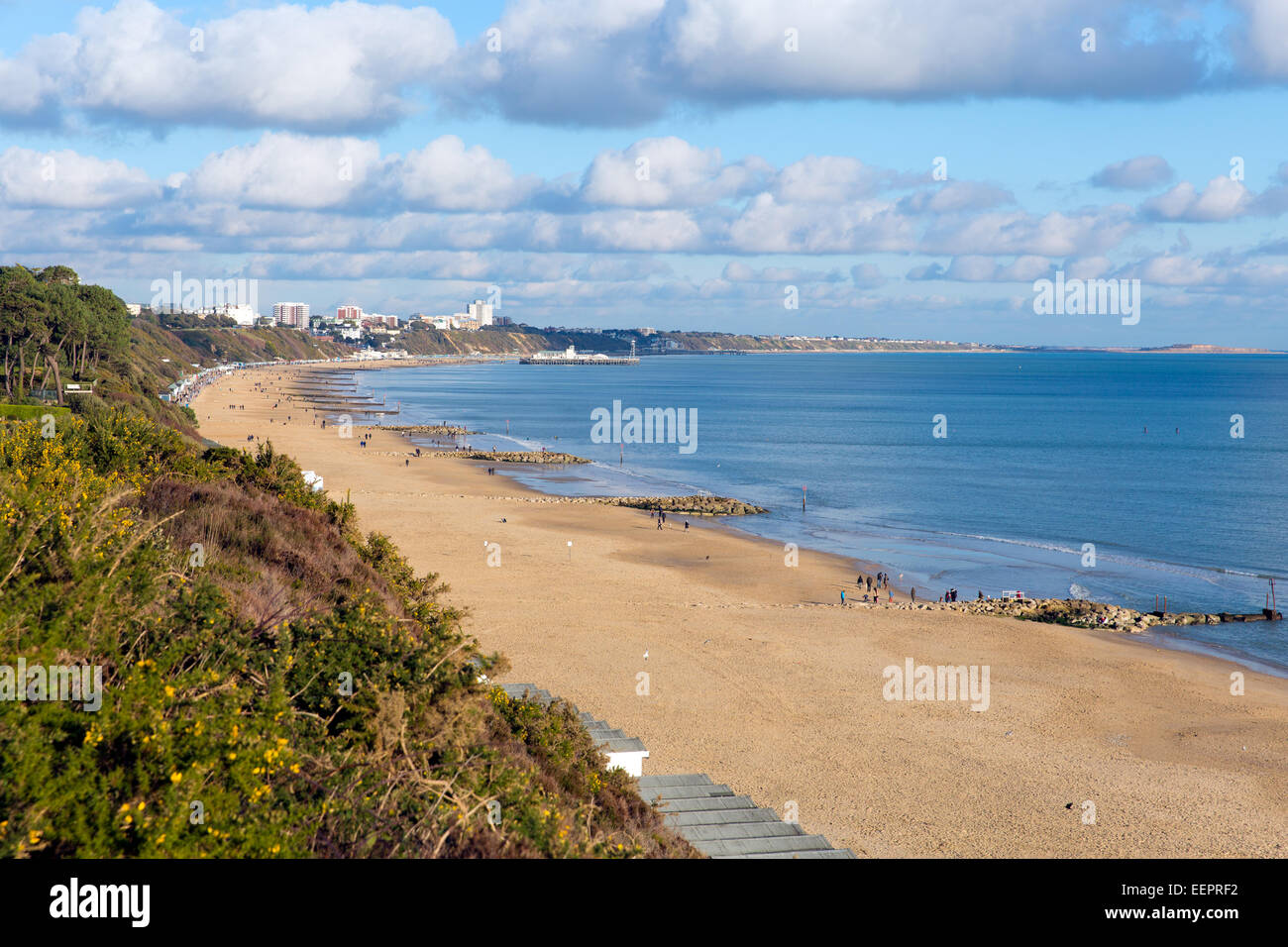 Branksome beach Poole Dorset near to Bournemouth known for beautiful beaches Stock Photo