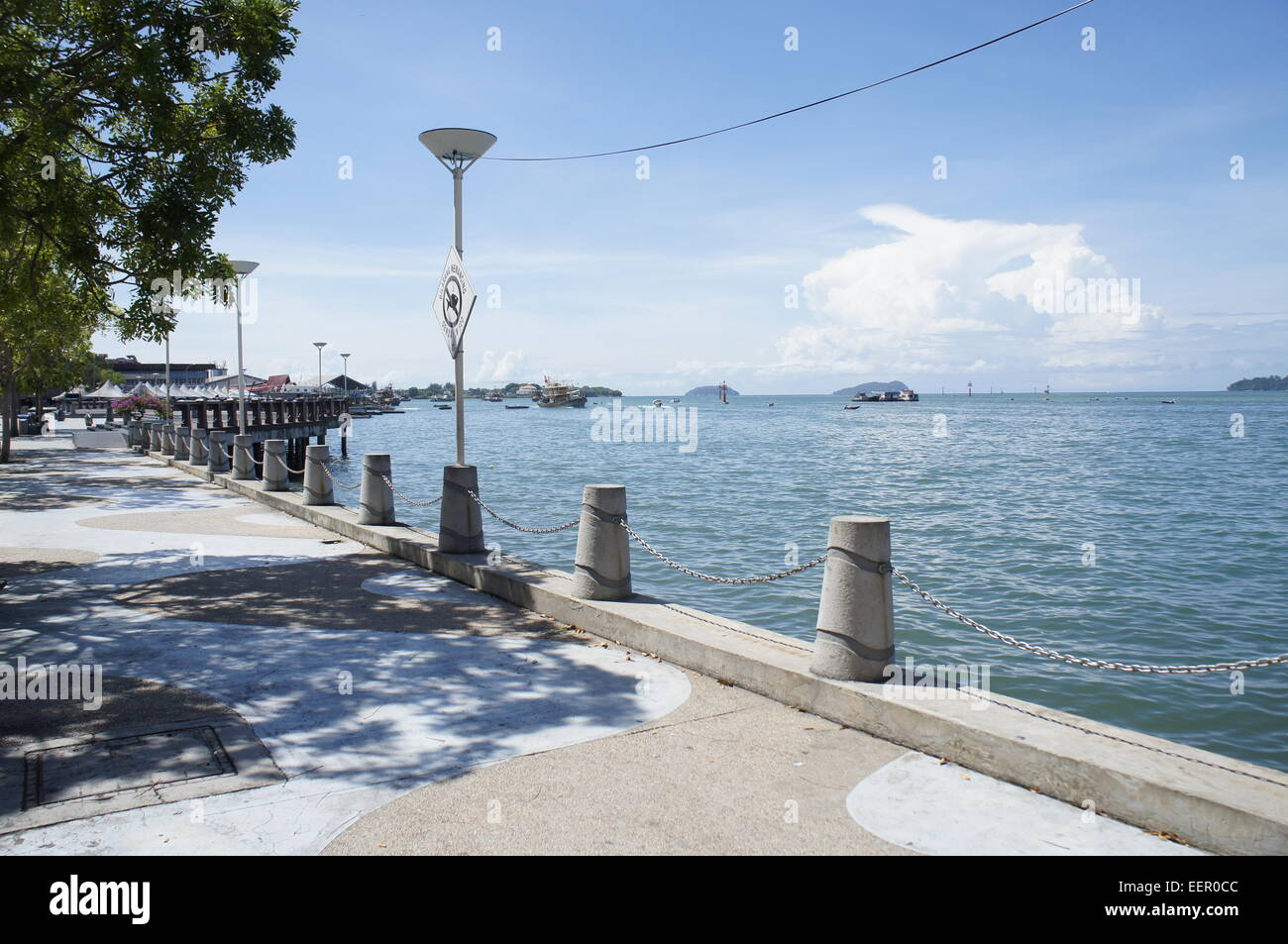 waterfront near Jesselton quay in Kota Kinabalu, Sabah Stock Photo