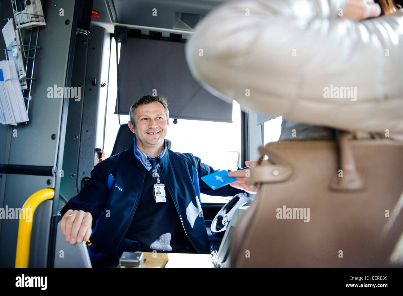 Bus driver with passenger hi-res stock photography and images - Alamy