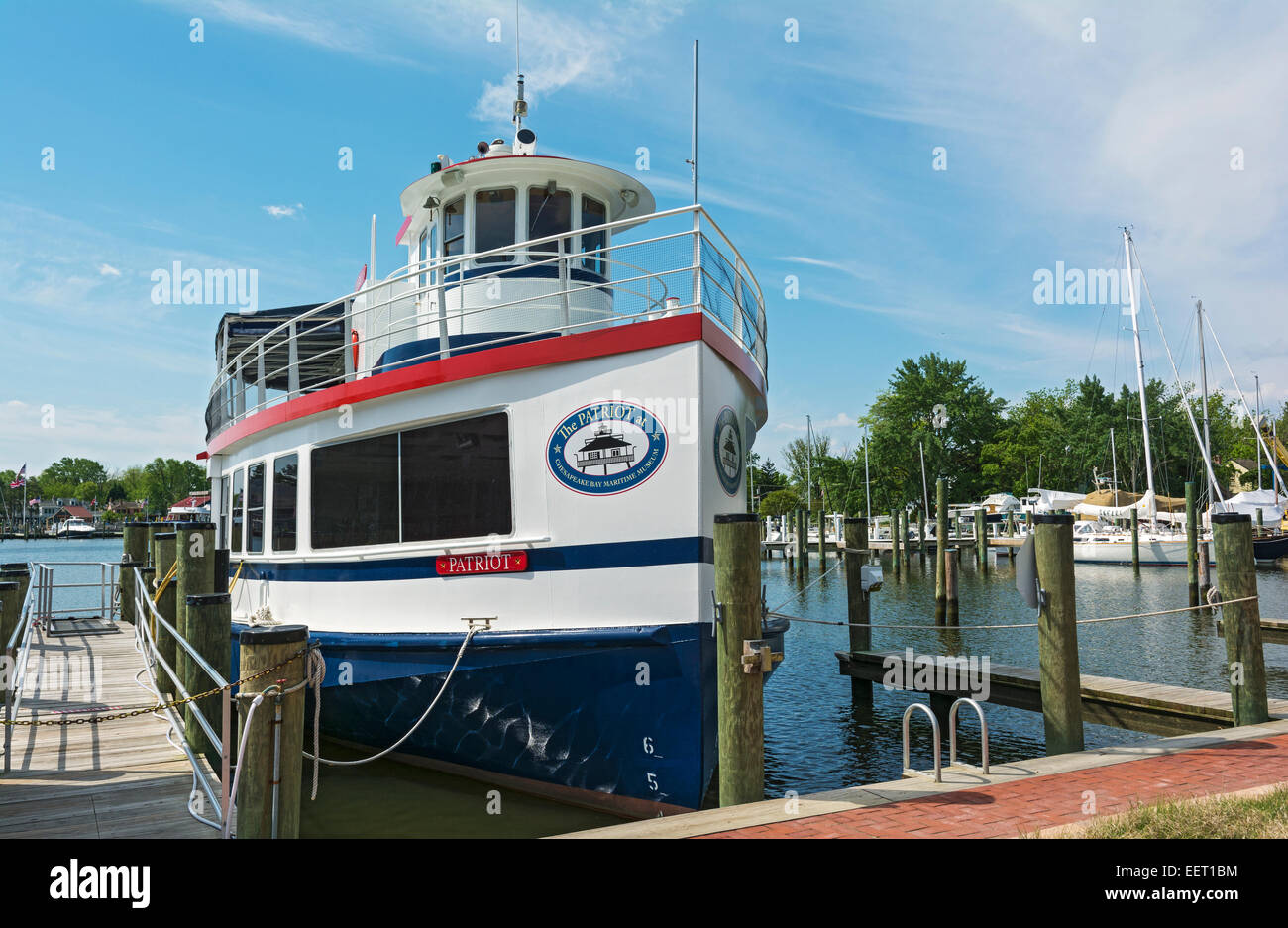 Maryland, Eastern Shore, St. Michaels, Chesapeake Bay Maritime Museum, Patriot tour boat Stock Photo