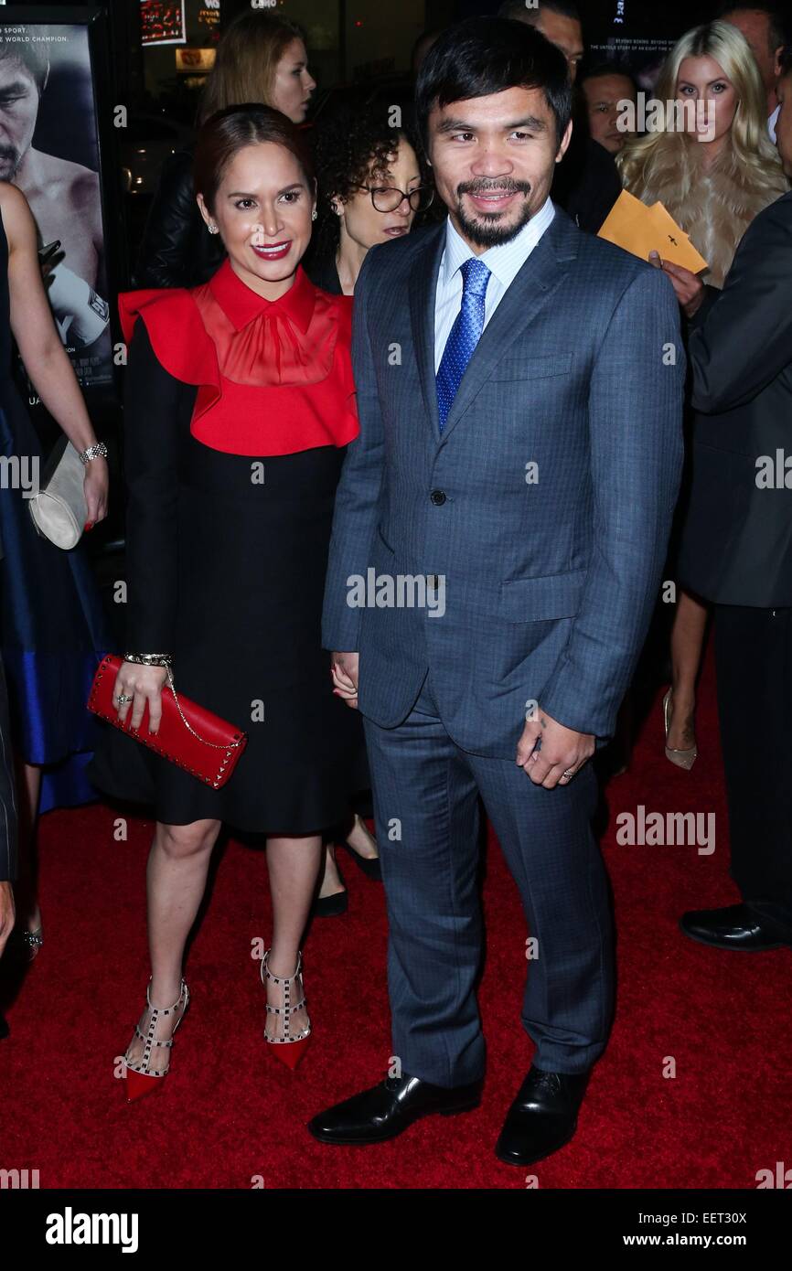 Los Angeles, California, USA. 20th Jan, 2015. Jinkee Pacquiao, Manny Pacquiao at arrivals for MANNY Premiere, TCL Chinese 6 Theatres (formerly Grauman's), Los Angeles, CA January 20, 2015. Credit:  Xavier Collin/Everett Collection/Alamy Live News Stock Photo