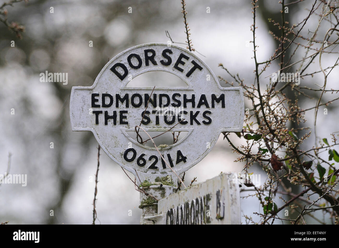 Fingerpost finial at Edmondsham, Dorset, UK Stock Photo